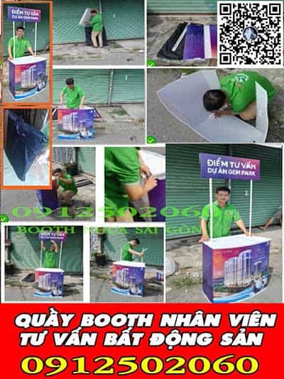 booth sampling nhựa gấp gọn