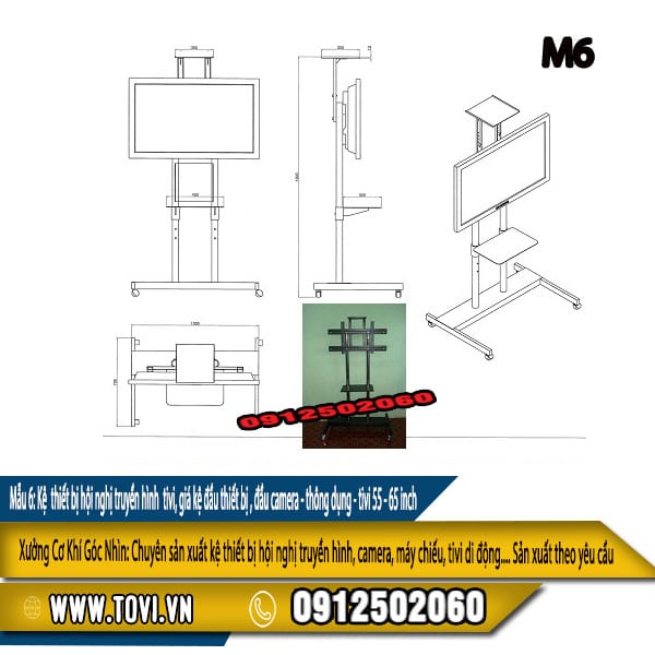 kệ thiết bị hội nghị truyền hình tivi camera đầu thu