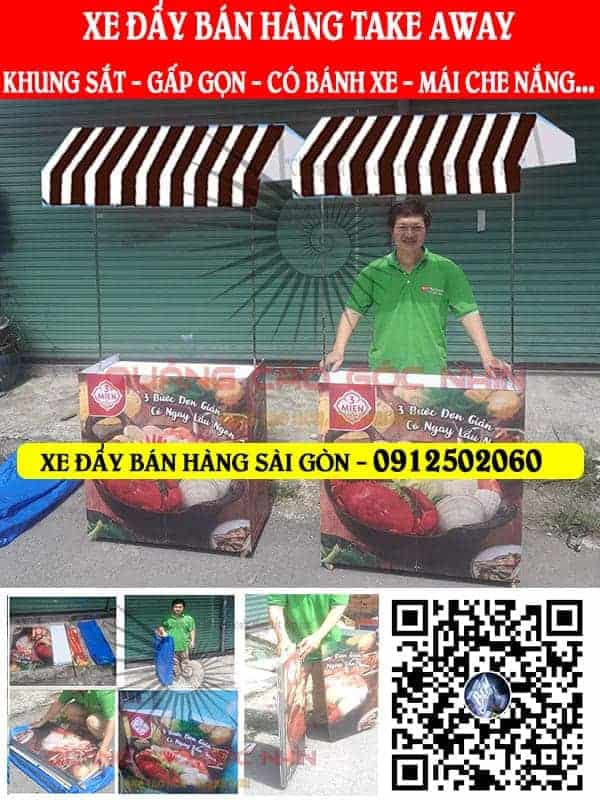 quầy bán hàng di động sắt gấp gọn
