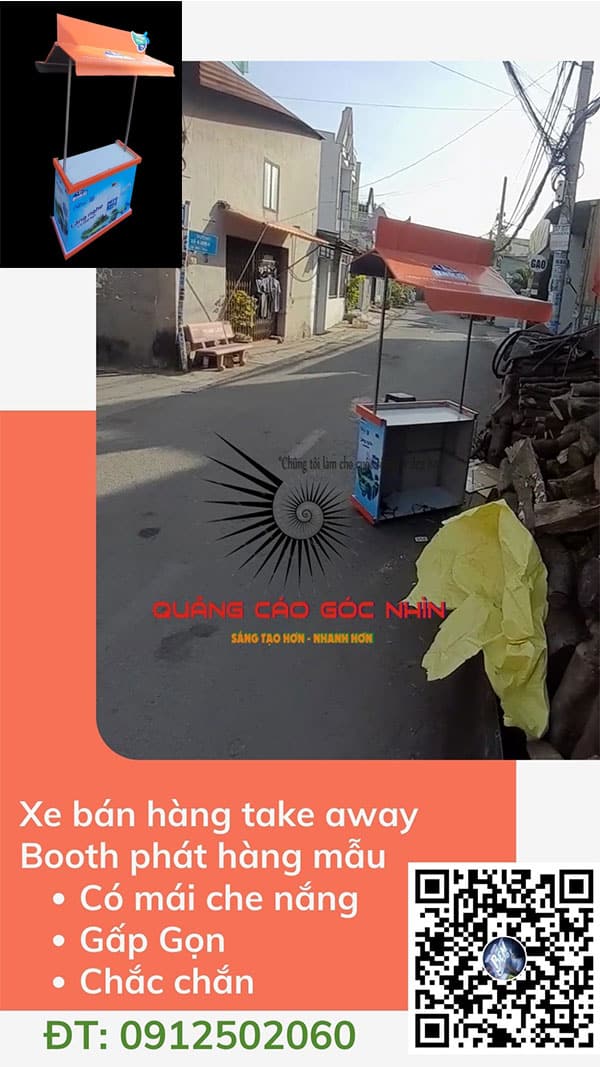 Quầy booth sampling có mái che nắng! - ☎ 0912502060