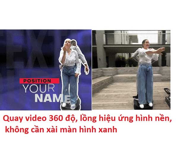 quay video 360 độ chụp hình không cần màn hình xanh