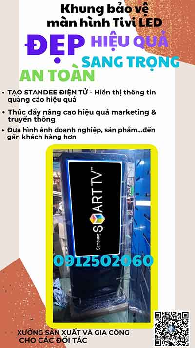 khung bảo vệ tivi SAMSUNG tạo bảng quảng cáo