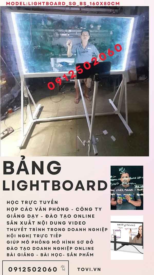 Bảng Lightboard 80×160 cm – Giải pháp giảng dạy và trình bày hiện đại tại TPHCM