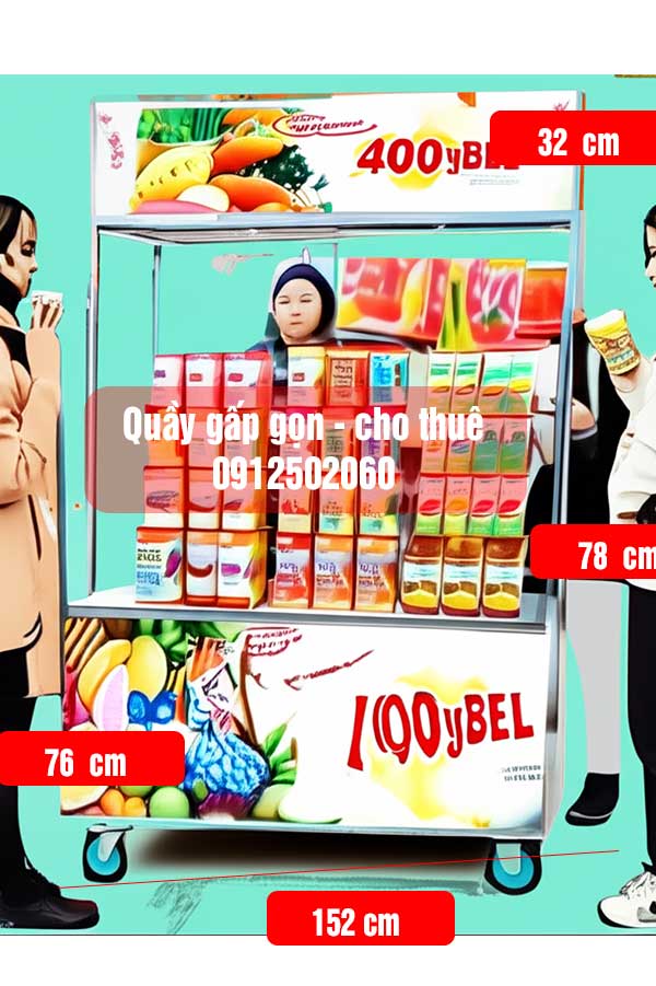 quầy phát hàng mẫu cho thuê,