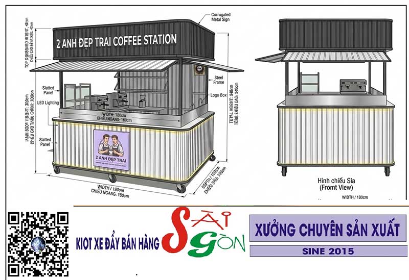 Xưởng sản xuất kiot bán hàng lưu động tại Hóc Môn