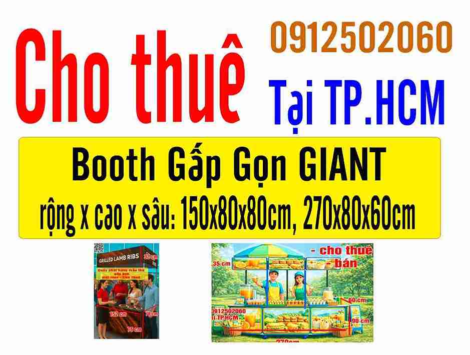 Hệ thống Booth gấp gọn theo quy mô GIANT, phù hợp nhiều loại sự kiện và số lượng PG khác nhau.
